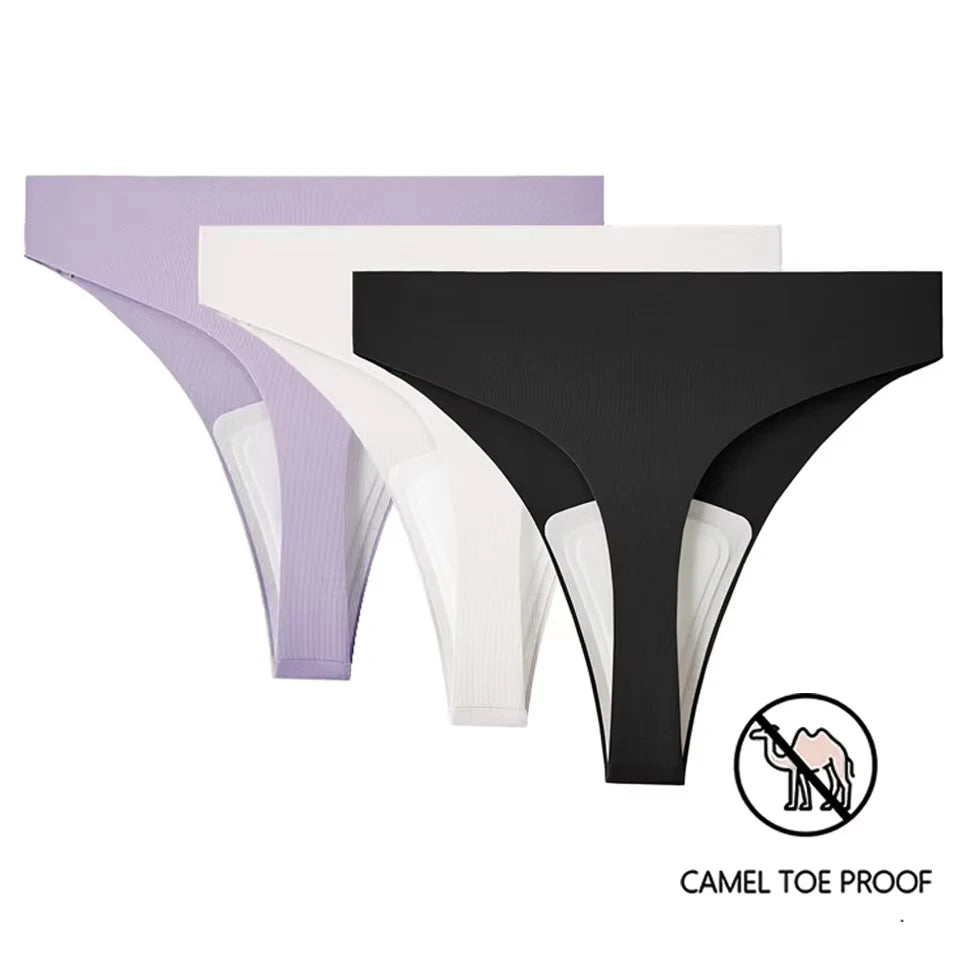 Women's Seamless Anti-Camel Toe Thong – Gym Yoga Underwear Women's Thong Underwear Babs