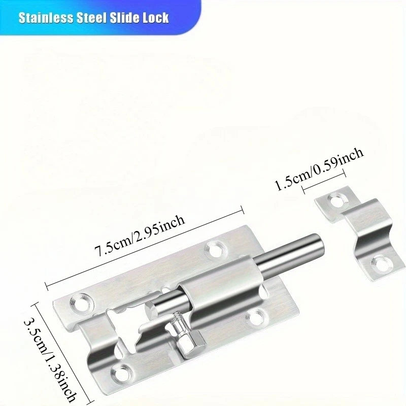 Stainless Steel Barrel Bolt Latch – Thickened Door Slide Lock Door Bolt Latch Babs 1pc