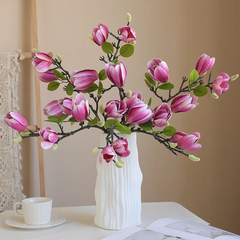 Silk Magnolia Artificial Flower Bouquet – Wedding & Home Decor Artificial Flower Bouquet Babs