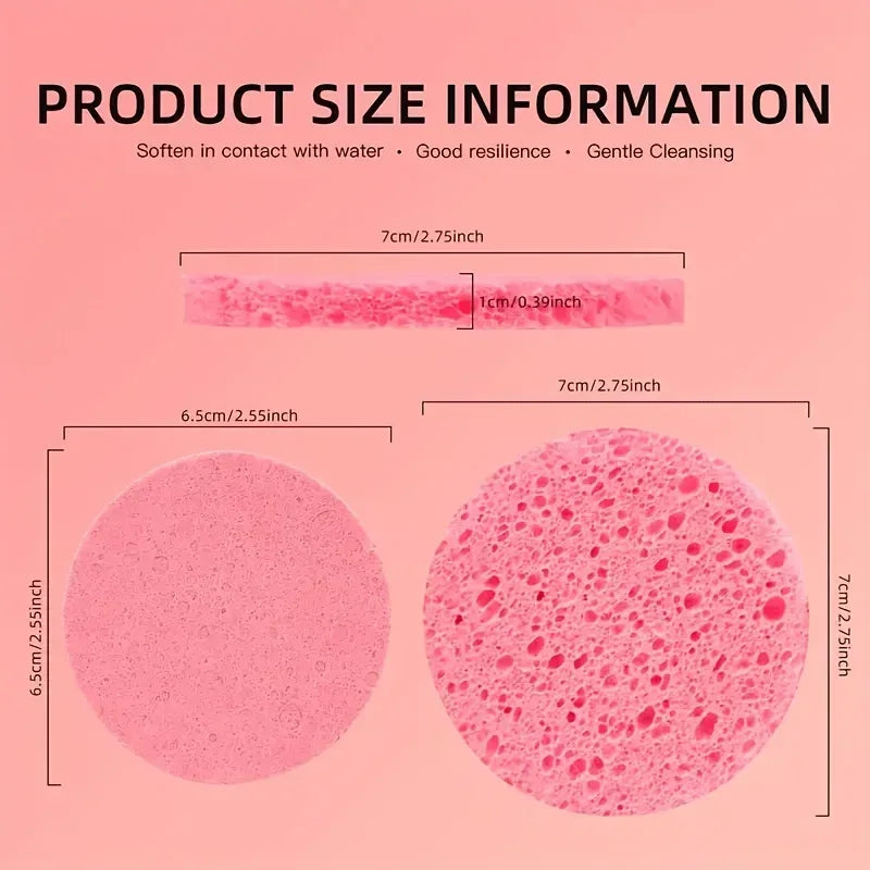 50PCS Compression Facial Sponge – Cleansing & Makeup Removal Facial Cleansing Sponge Babs