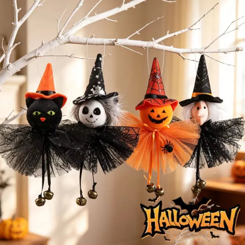 Halloween Gnome Hanging Ornaments – Set of 4 Spooky Characters Halloween Hanging Ornament Babs
