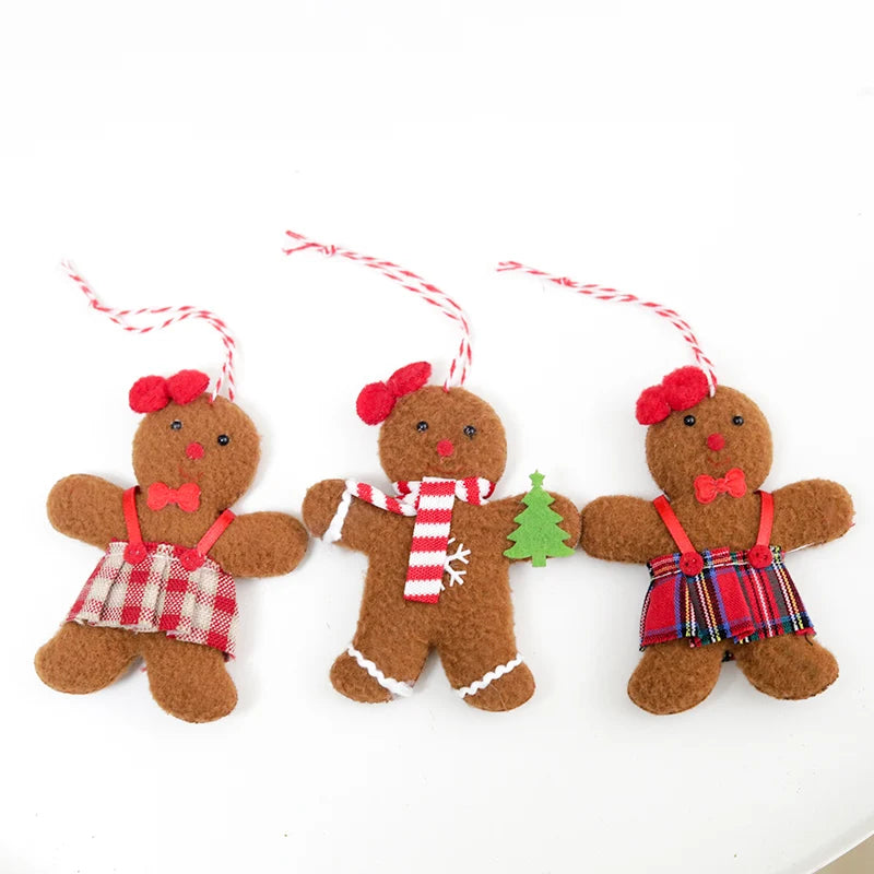 3-Pack Gingerbread Man Christmas Tree Hanging Ornaments Christmas Ornament Set Babs Gril