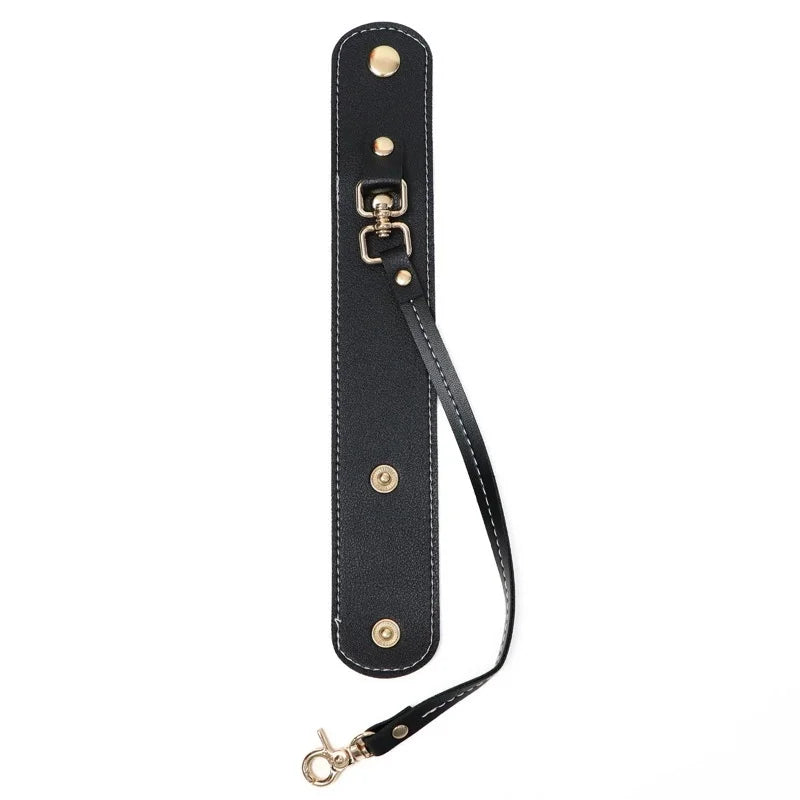 PU Leather Scarf Buckle Clip – Bag Hanger for Scarves & Hats Scarf Buckle Clip Babs Black