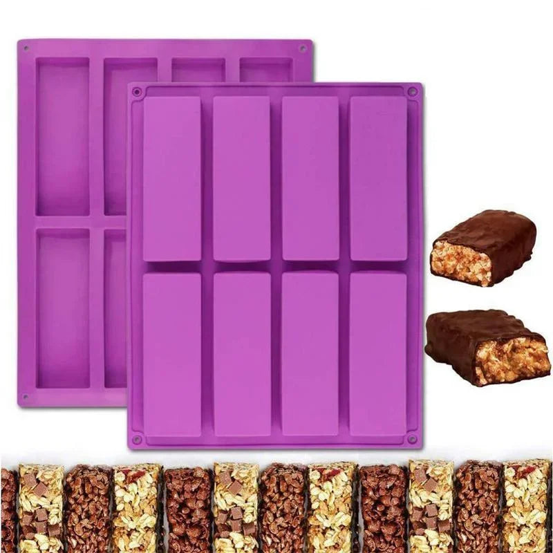 8-Cavity Silicone Chocolate Bar Mold – Fondant & Soap Making Silicone Baking Mold Babs