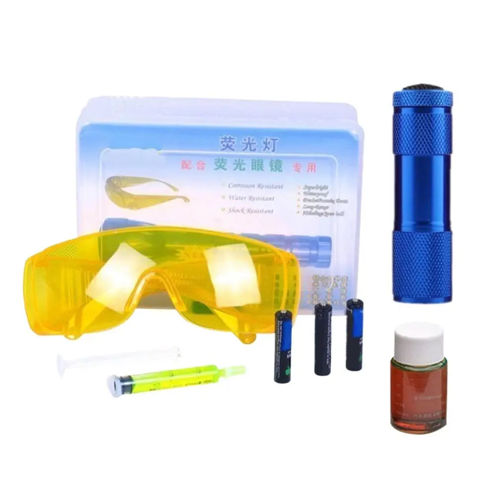 AC Leak Detection Kit – UV Dye, Flashlight & Glasses Set AC Leak Detection Kit Babs set