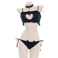 Anime Cat Paw Bikini Cosplay Swimsuit Set – Top & Shorts Cosplay Swimsuit Set Babs Black One Size