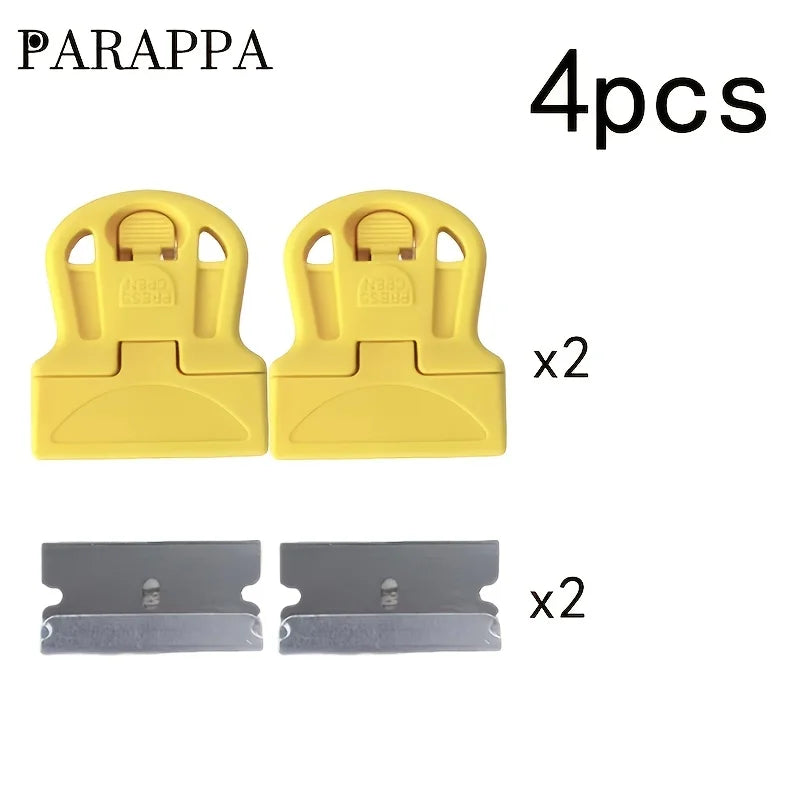 4-Piece Heavy-Duty Scraper Set – Sticker, Paint & Film Removal Scraper Tool Set Babs YELLOW