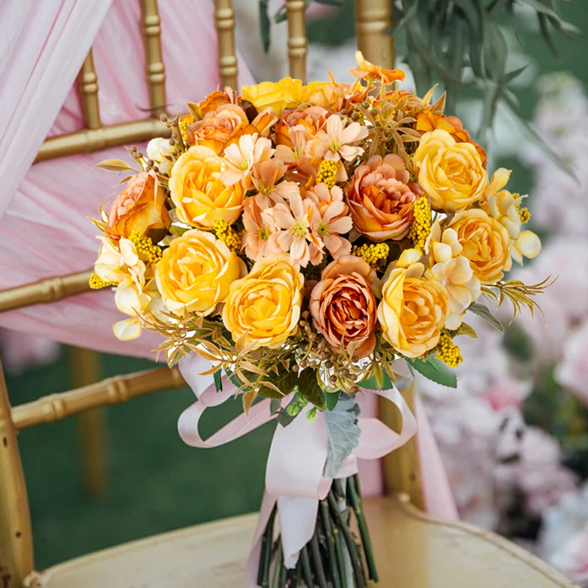 Silk Artificial Rose & Peony Bouquet – Wedding & Home Décor Artificial Flower Bouquet Babs