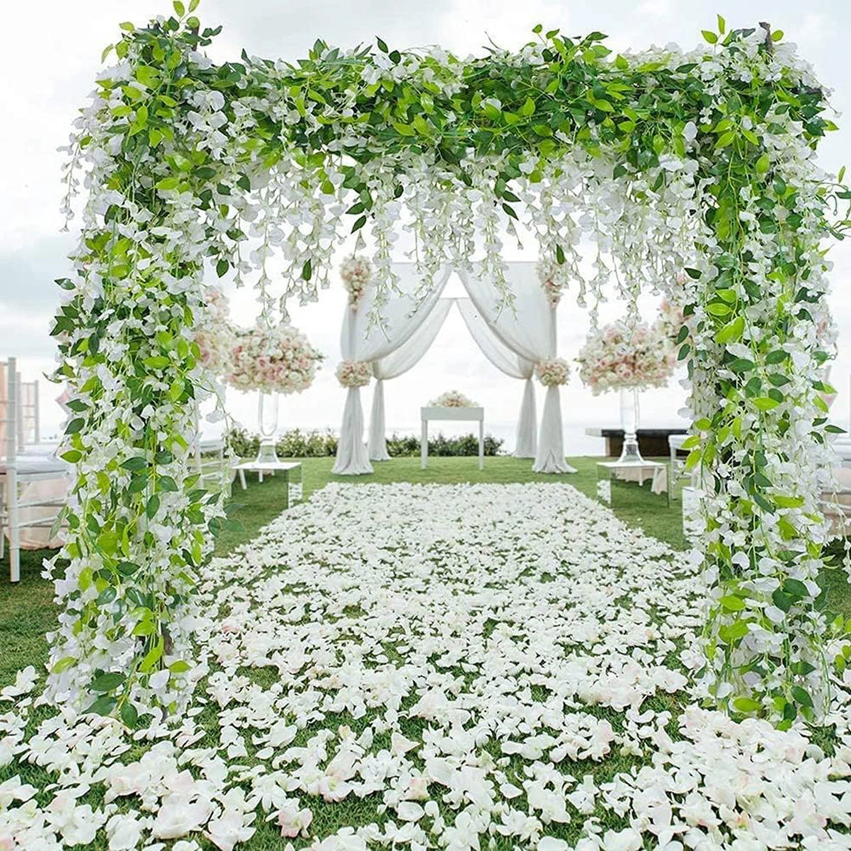 Artificial Wisteria Vine Garland – Silk Ivy Flower Decor 200cm Artificial Flower Garland Babs
