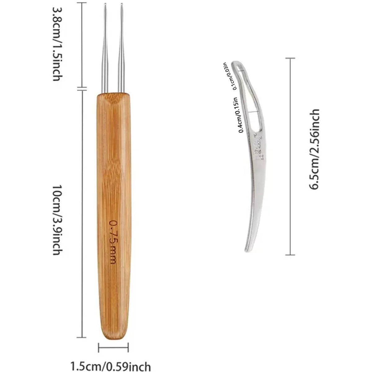 Dreadlock Crochet Hook Set 0.75mm – Wood Handle Hair Braiding Tool Hair Braiding Tool Babs Brown