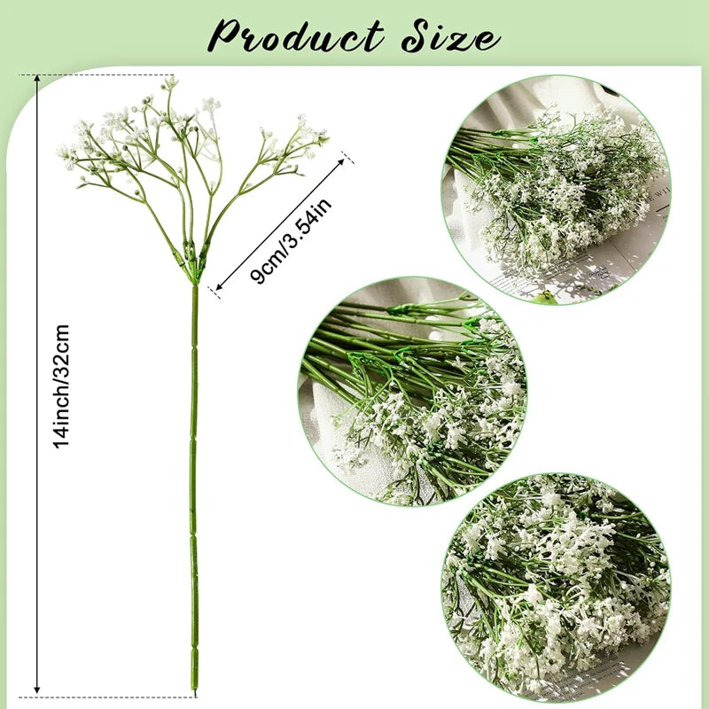 Gypsophila Artificial Flowers 16-Stem Bundle – Wedding Décor Artificial Flower Bundle Babs