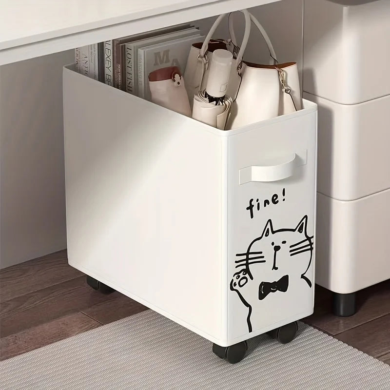 Under Desk Rolling Cart | Oxford Cloth Storage Baskets & Wheels Rolling Storage Cart Babs