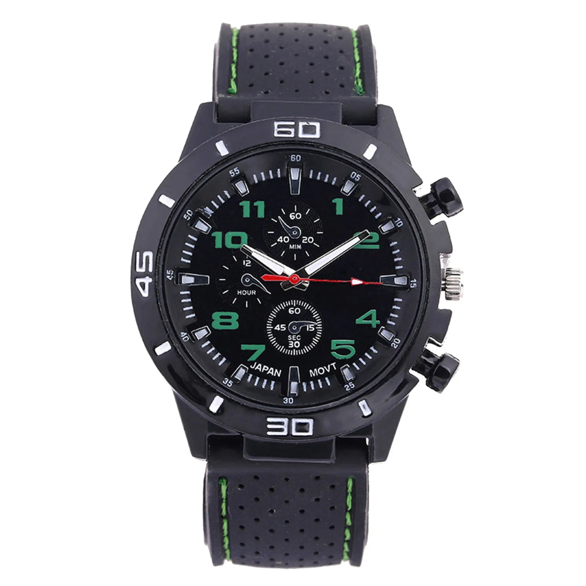ISHOWTIENDA Men's Quartz Sport Watch – Chronograph Silicone Quartz Sport Watch Babs Green