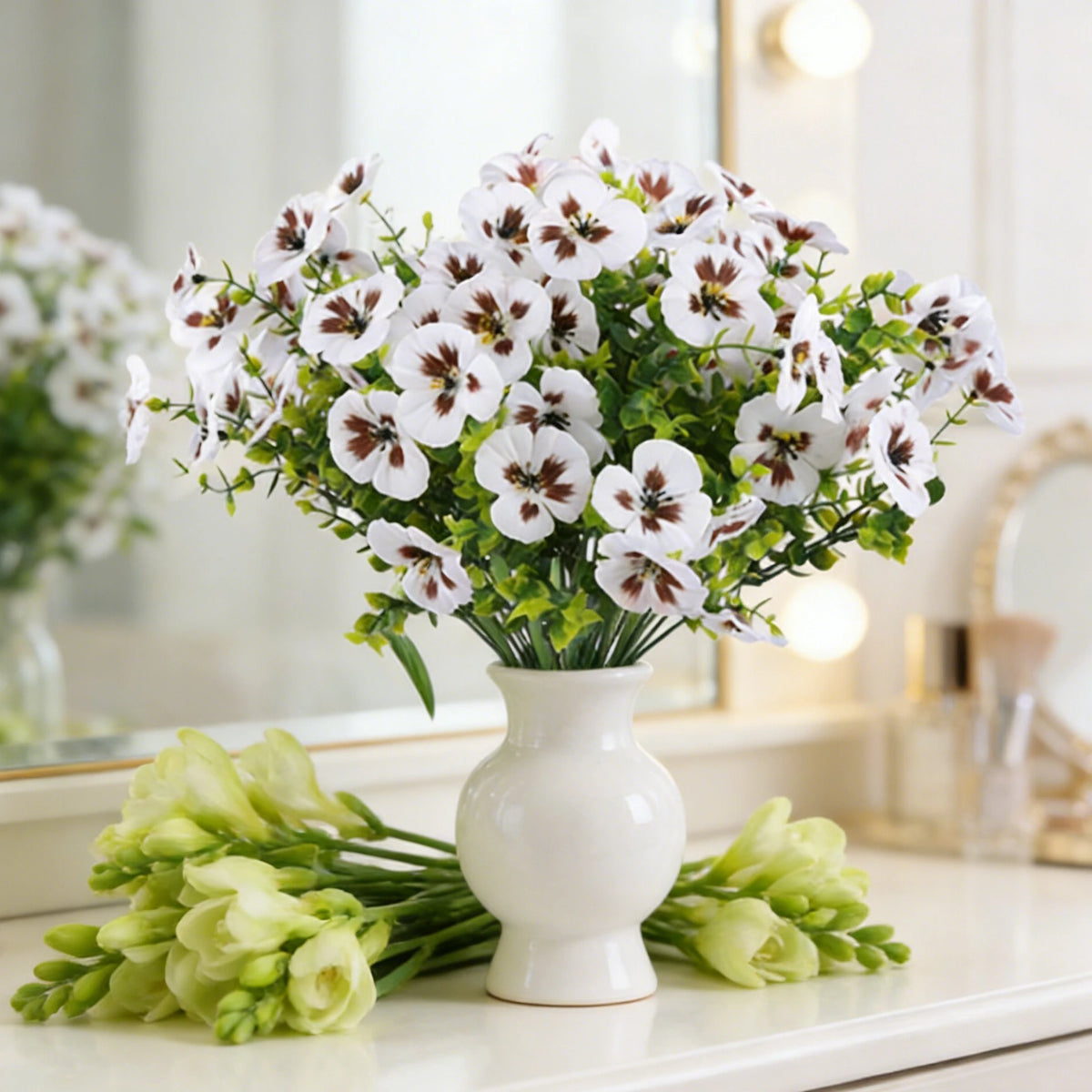 6-Pack Silk Pansy Artificial Flowers for Wedding & Home Decor Artificial Silk Flowers Babs