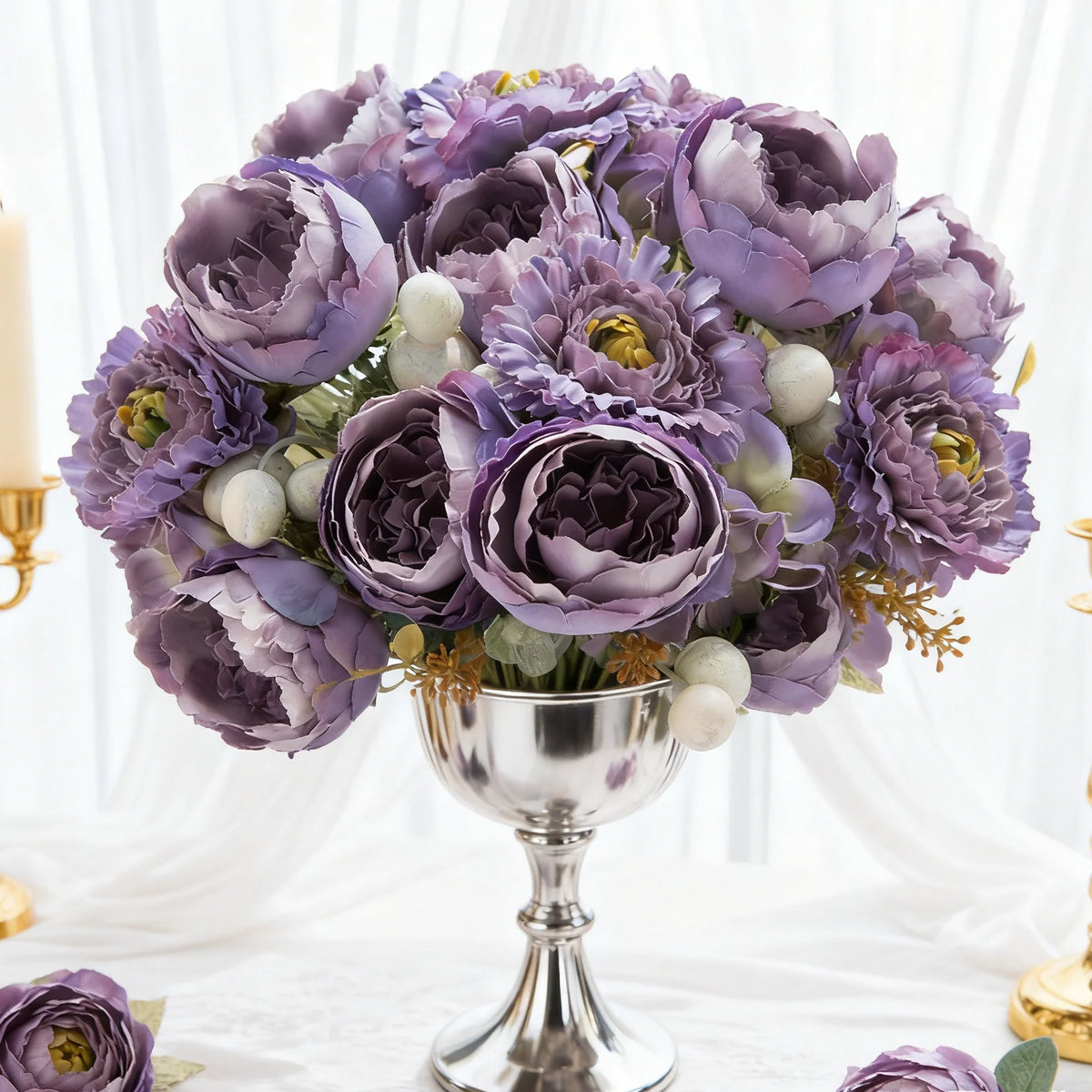 Silk Artificial Rose Bouquet – Wedding & Home Décor Flowers Artificial Flower Bouquet Babs