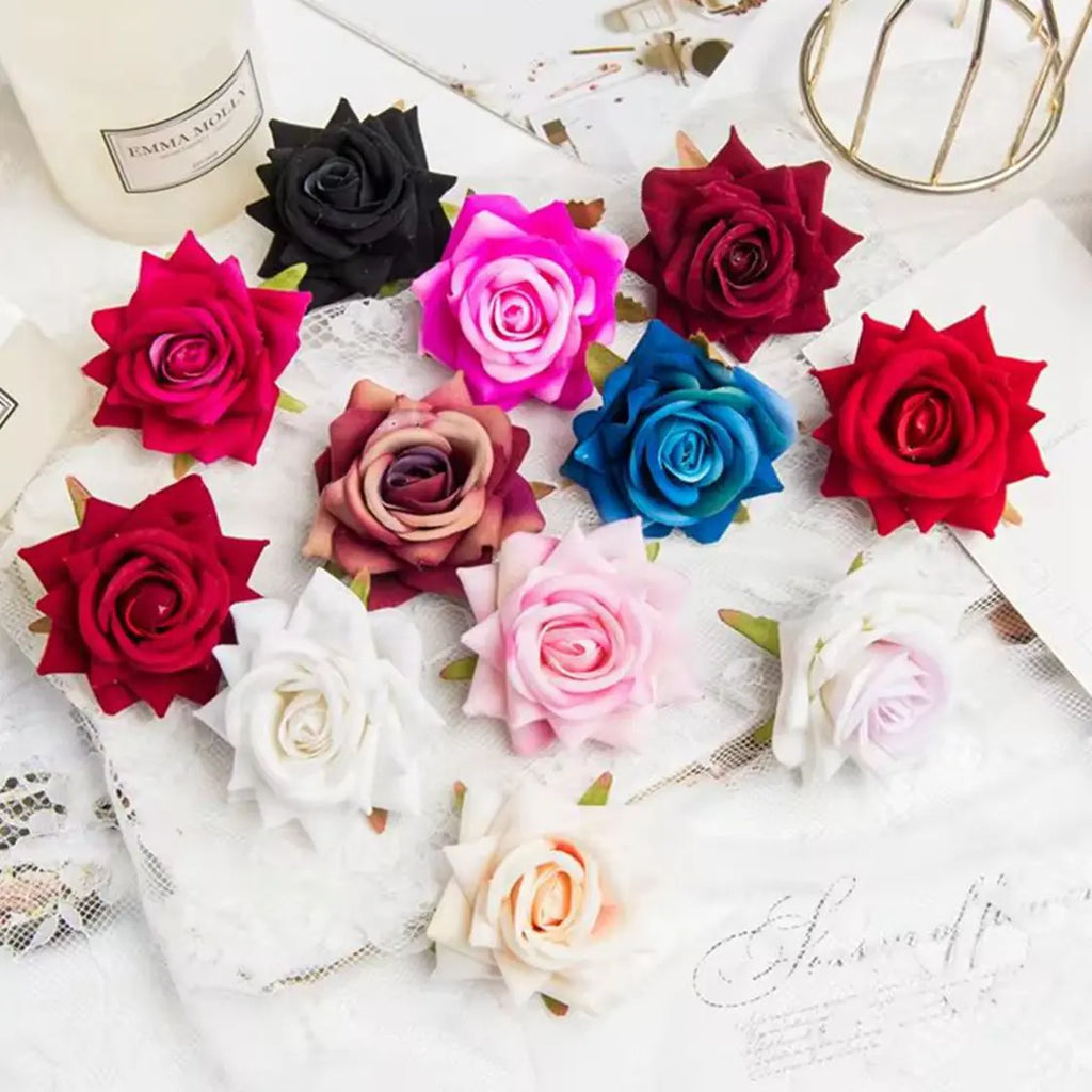 Silk Artificial Roses 5/10 Pcs – Wedding & Home Decor Flowers Artificial Silk Flowers Babs