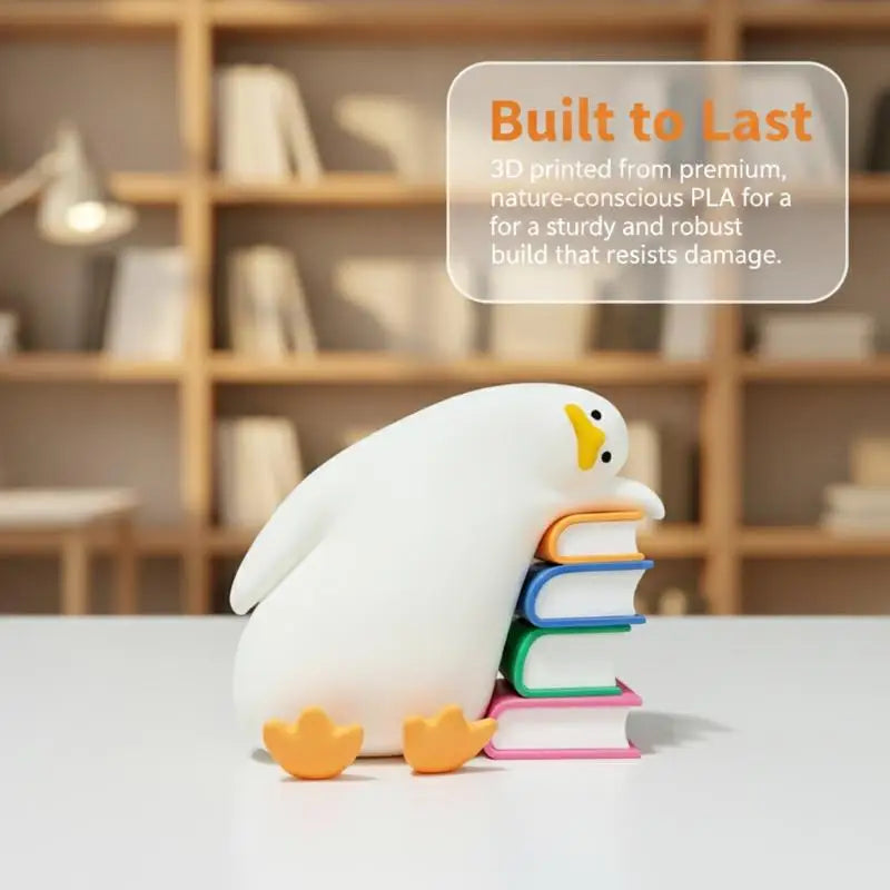 Cute Duck Bookend – Anti-Slip Decorative Book Holder for Desk Decorative Bookend Babs