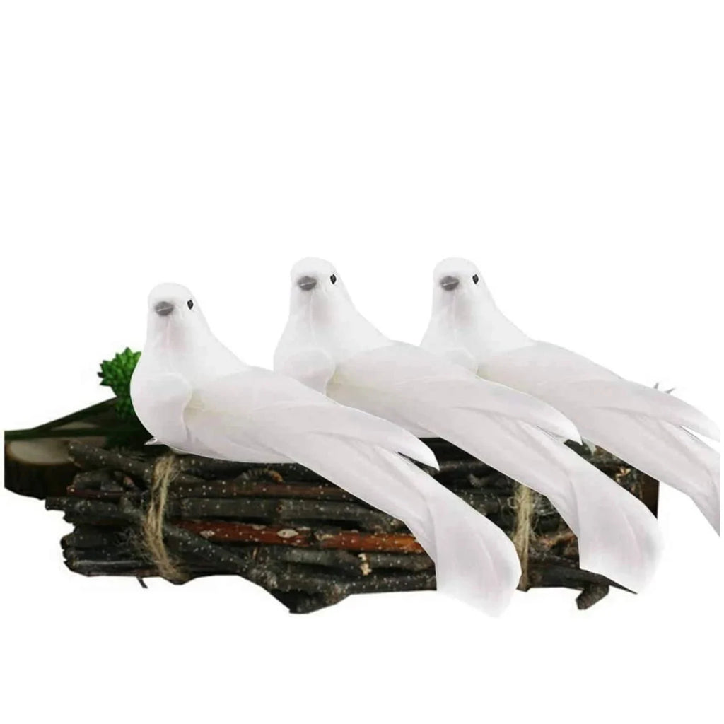 12 Artificial White Dove Bird Ornaments with Clip | Christmas Christmas Tree Ornaments Babs