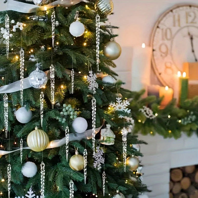 Crystal Clear Icicle Christmas Ornaments – Sets of 12, 24 & 36 Christmas Ornaments Babs