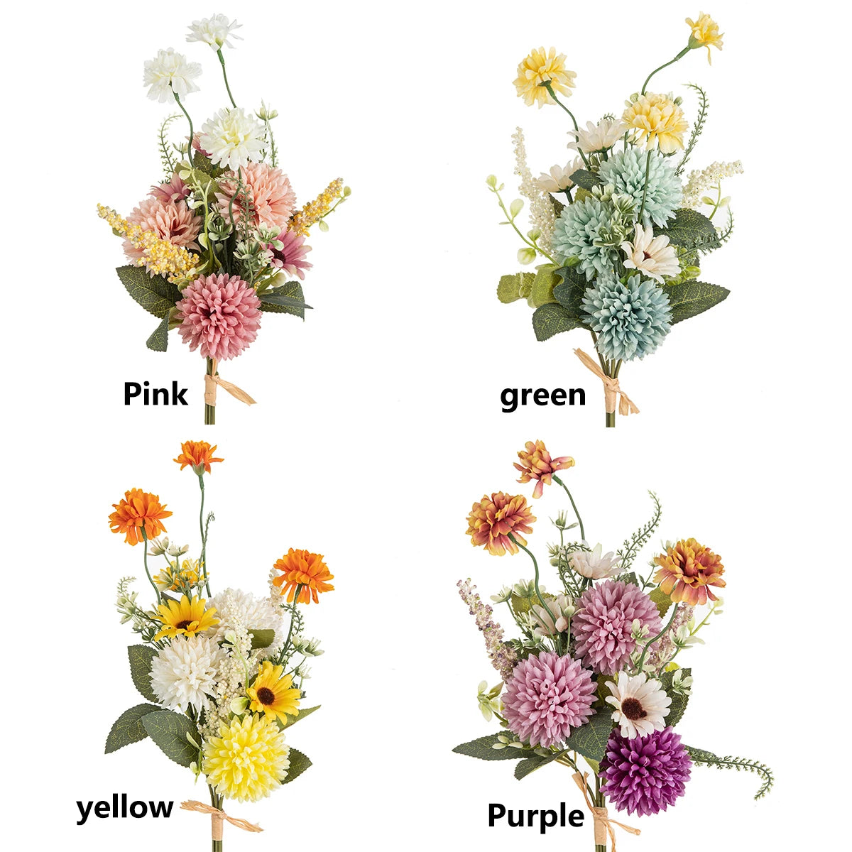 Silk Artificial Chrysanthemum Bouquet for Wedding & Home Decor Artificial Flower Bouquet Babs