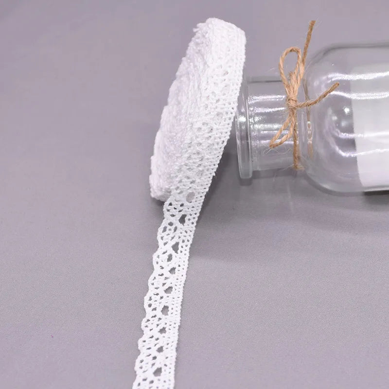 White Embroidered Lace Trim Ribbon 5/10 Yards – DIY Sewing Lace Trim Ribbon Babs