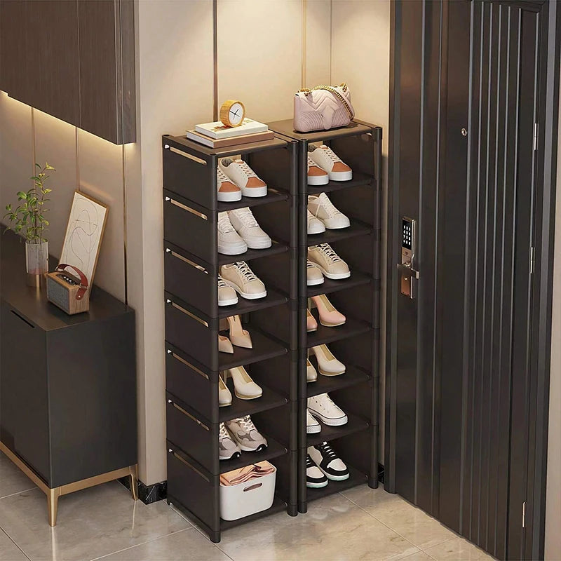 Narrow Multi-Tier Shoe Rack – Wall Door Space-Saving Storage Shoe Rack Babs