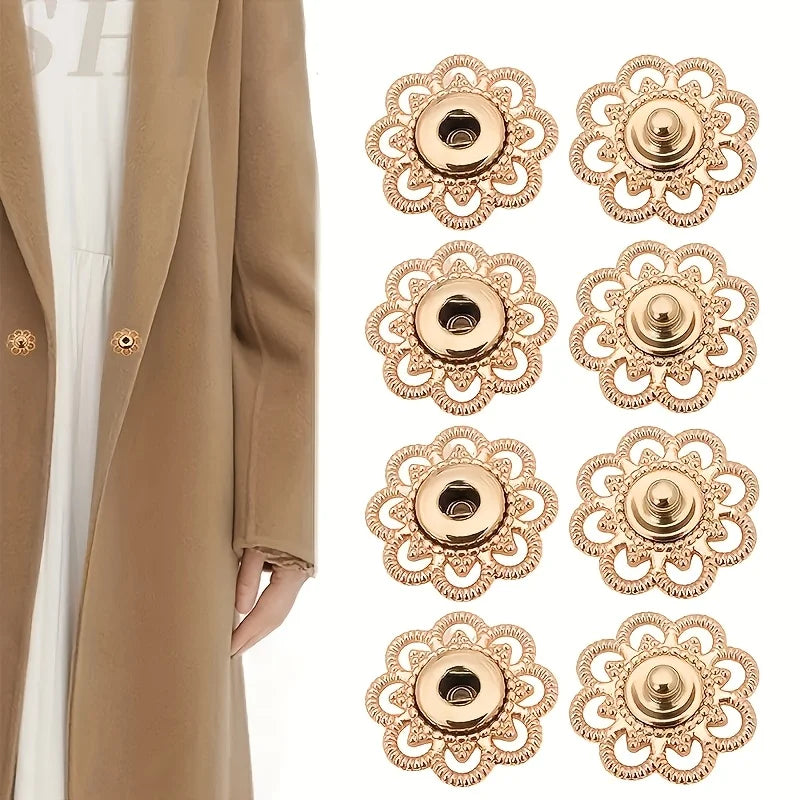 10PCS Metal Invisible Snap Buttons for Coats & DIY Sewing Sewing Snap Buttons Babs