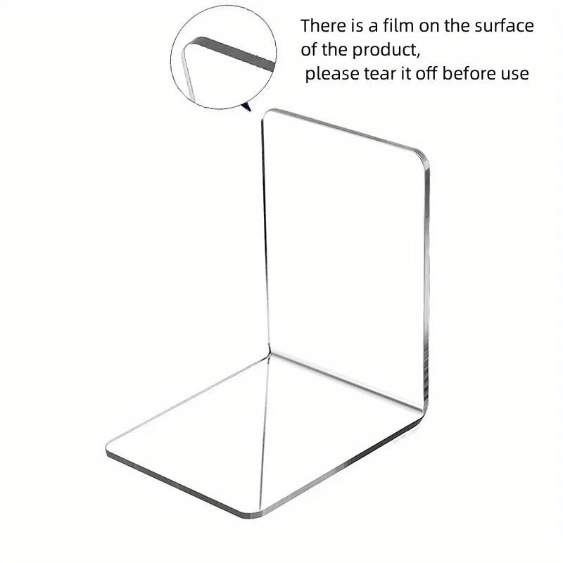 Acrylic Bookend Stand – Desktop Bookshelf & Storage Rack Acrylic Bookend Stand Babs