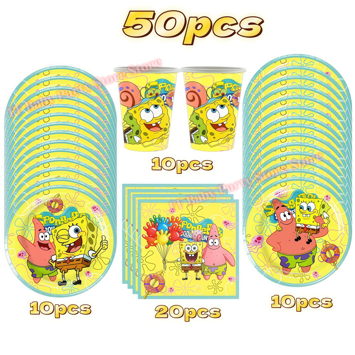 Cartoon Kids Birthday Party Decoration Set – Balloons, Backdrop & More Kids Party Decoration Set Babs 50pcs