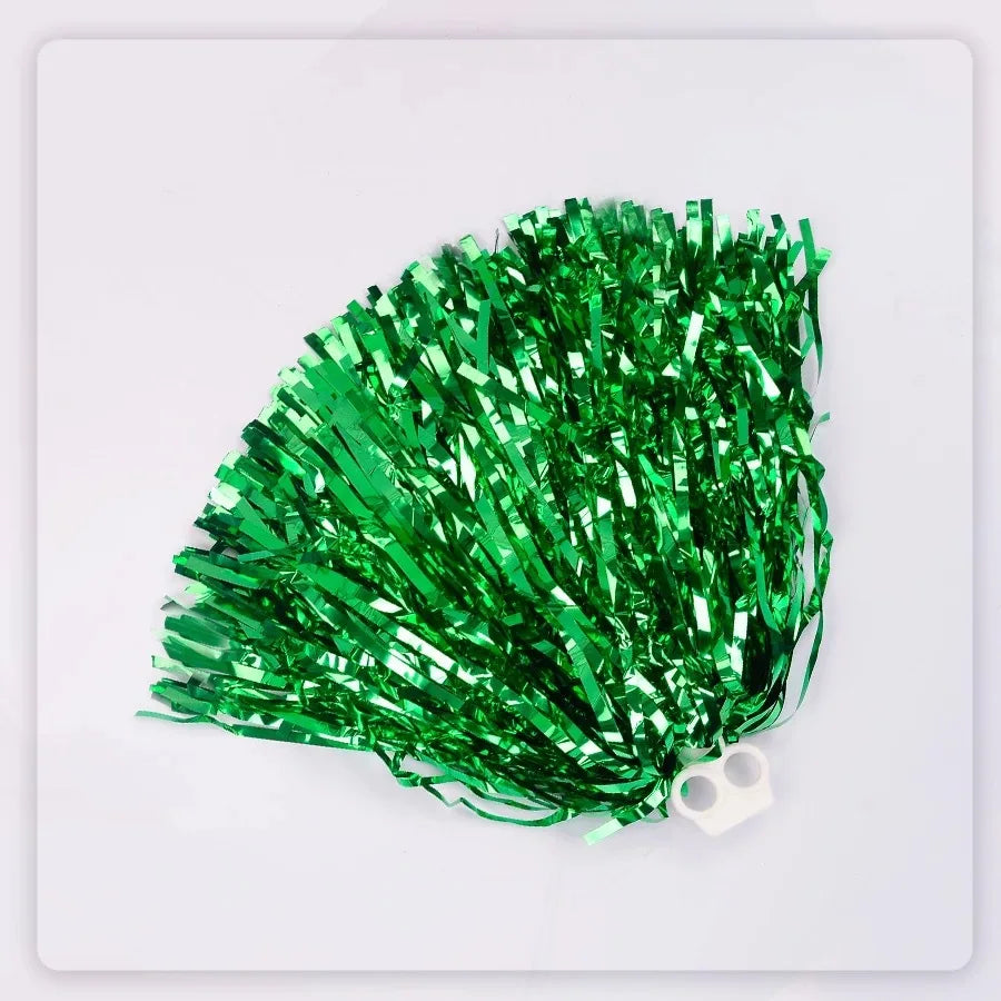 Metallic Cheerleader Pompoms – Aluminum Foil Sports & Dance Cheerleader Pompoms Babs green L