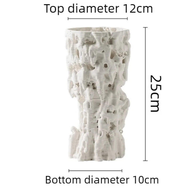 Modern Irregular Ceramic Vase – Luxury White Table Décor Decorative Ceramic Vase Babs Small