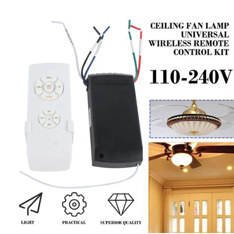 Ceiling Fan Remote Control Kit – 3-Speed, Timer, 85–240V Fan Remote Control Kit Babs