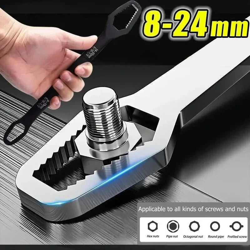 Adjustable Double Head Self-Tightening Wrench 8–24mm Adjustable Wrench Babs