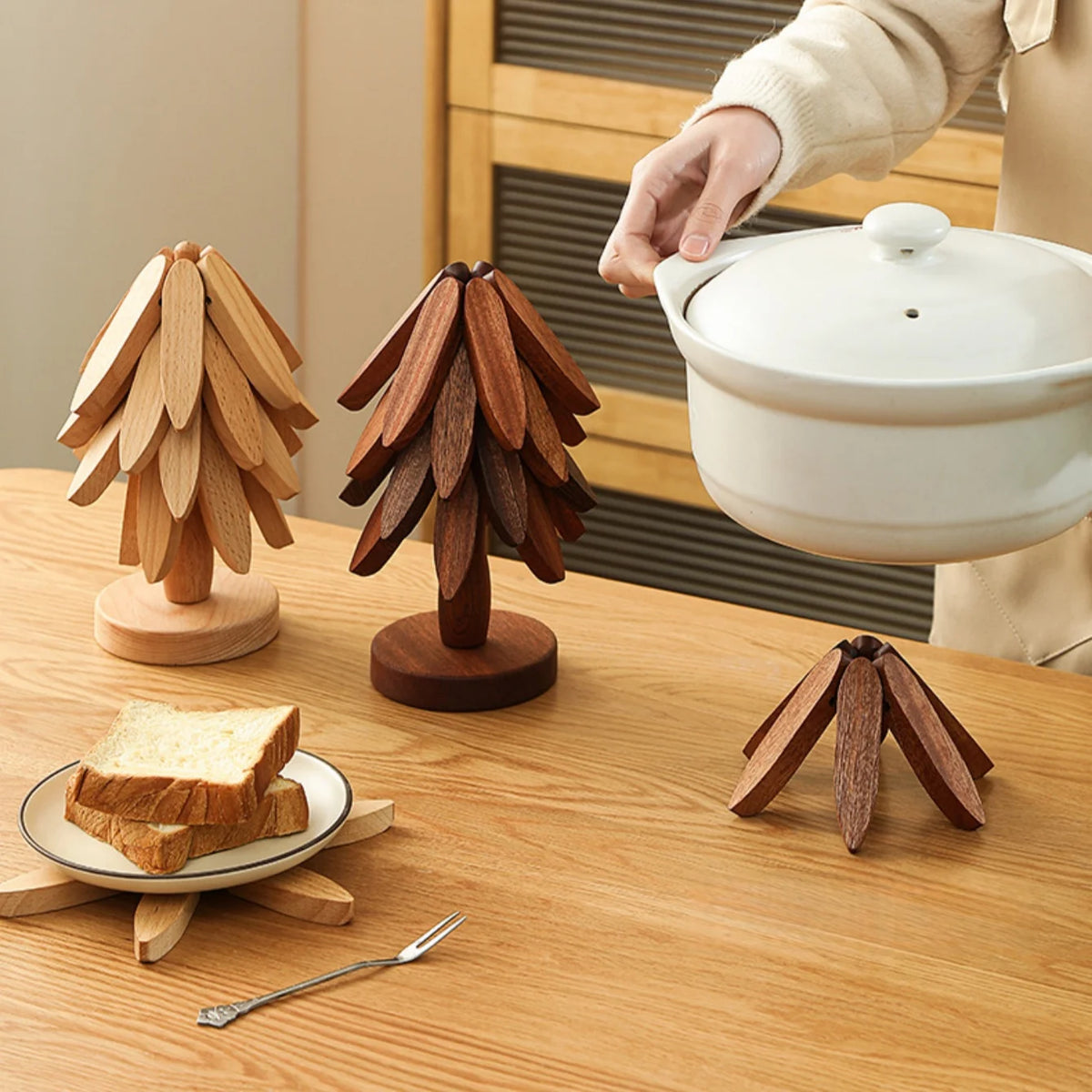 Tree-Shaped Bamboo Trivet – Collapsible Hot Pad for Dishes Bamboo Trivet Babs