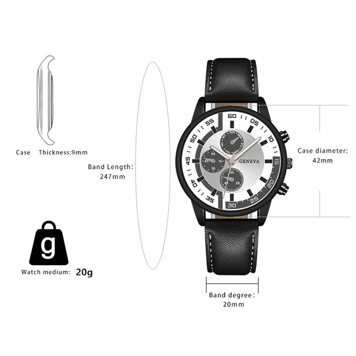ISHOWTIENDA Men's Quartz Watch – Roman Numeral Auto Date Men's Quartz Watch Babs