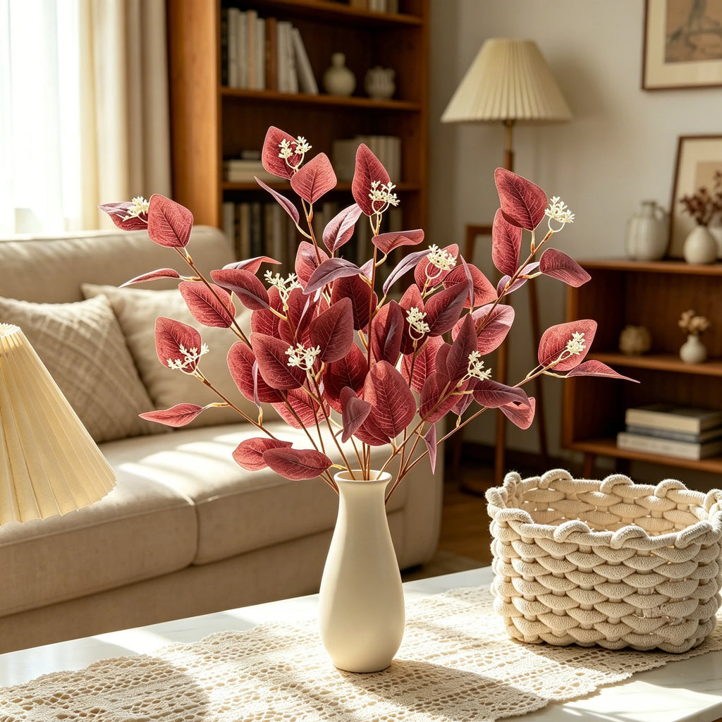 Artificial Eucalyptus Branches Fake Plant Decor 53cm | 1-2 Pcs Artificial Plant Decor Babs