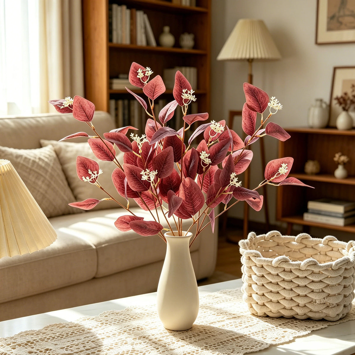 Artificial Eucalyptus Branches Fake Plant Decor 53cm | 1-2 Pcs Artificial Plant Decor Babs
