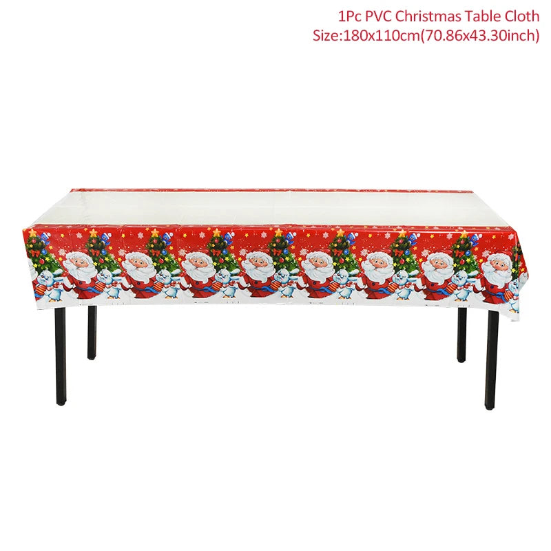 Christmas Table Runner – Festive Xmas Polyester Home Décor Christmas Table Runner Babs 1Pc PVC Tablecloth