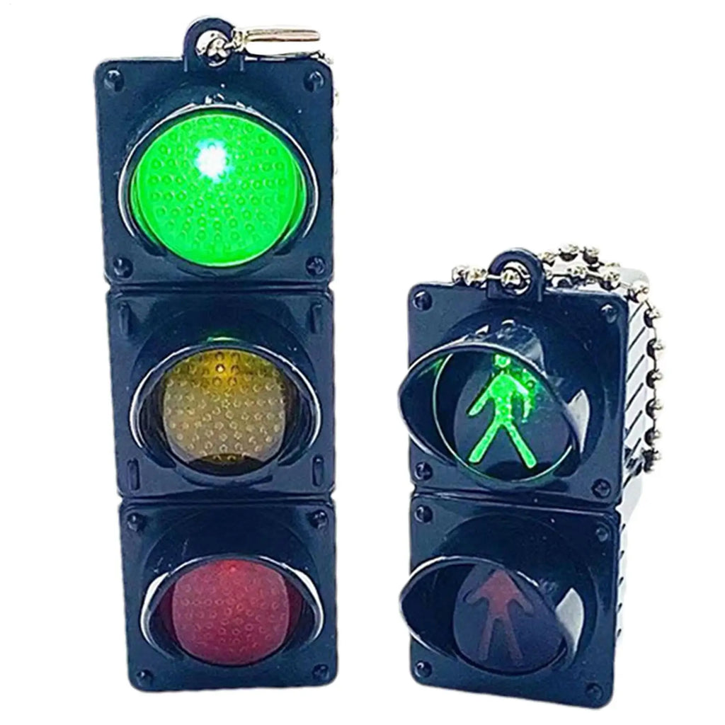 LED Traffic Light Keychain | Mini Pedestrian Light Key Ring Novelty Keychain Babs