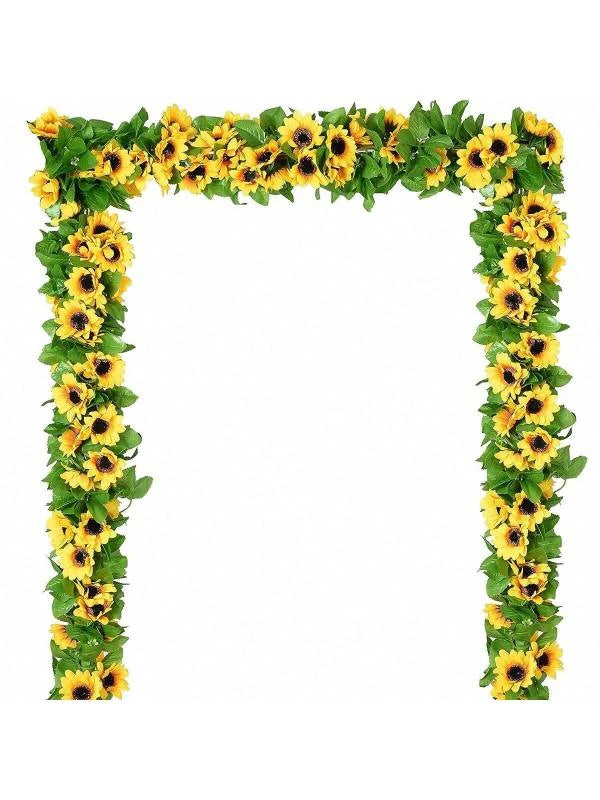 Artificial Sunflower Vine Garland – Silk Hanging Flower Décor Artificial Flower Garland Babs color 2 1pc