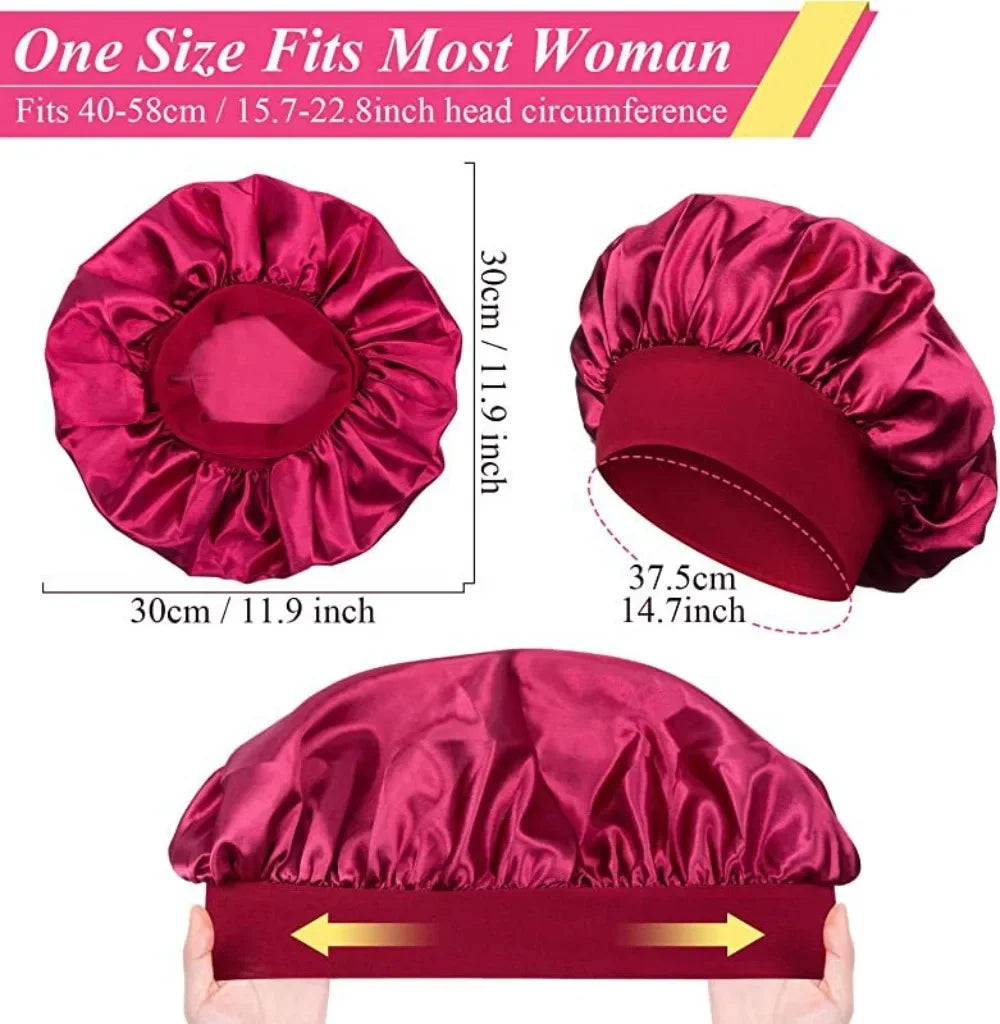 Satin Sleep Bonnet – Double Layer Elastic Cap for Curly Hair Satin Sleep Bonnet Babs