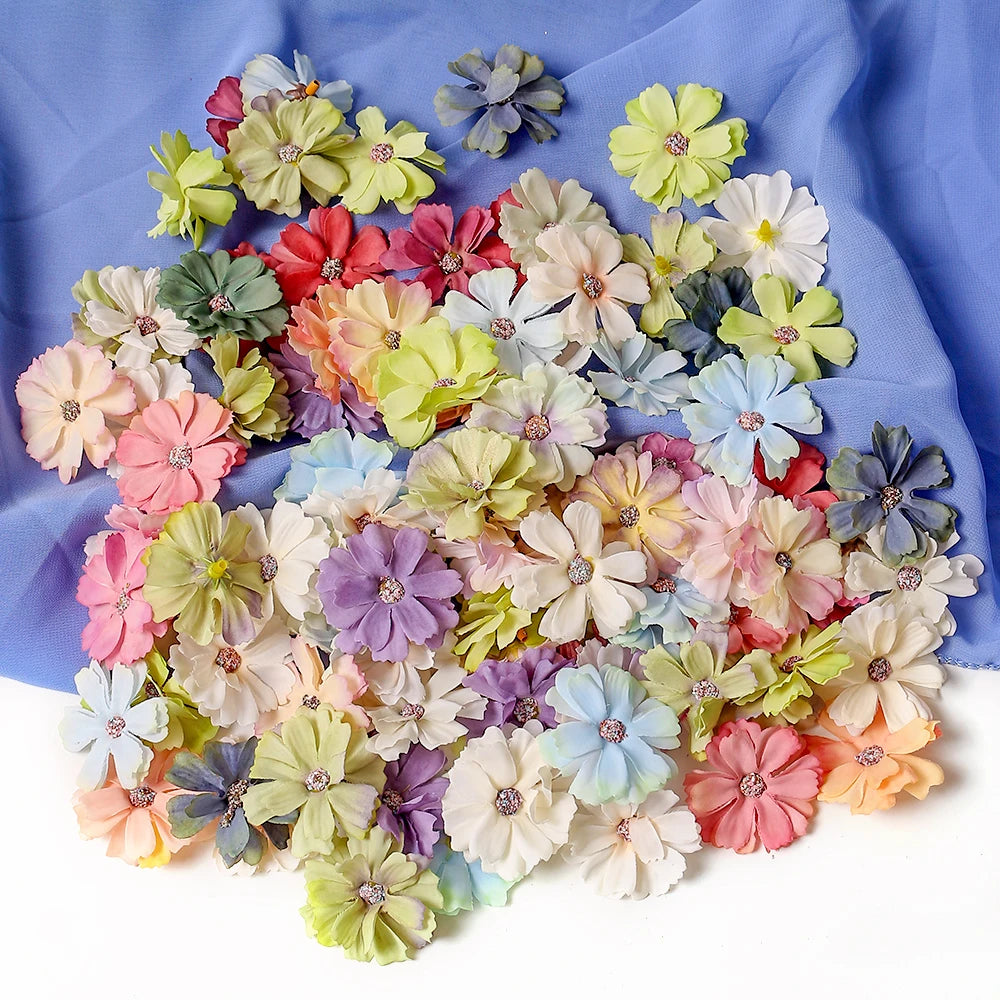 Artificial Silk Daisy Flower Heads 10/20/30Pcs – Wedding Décor Artificial Silk Flowers Babs