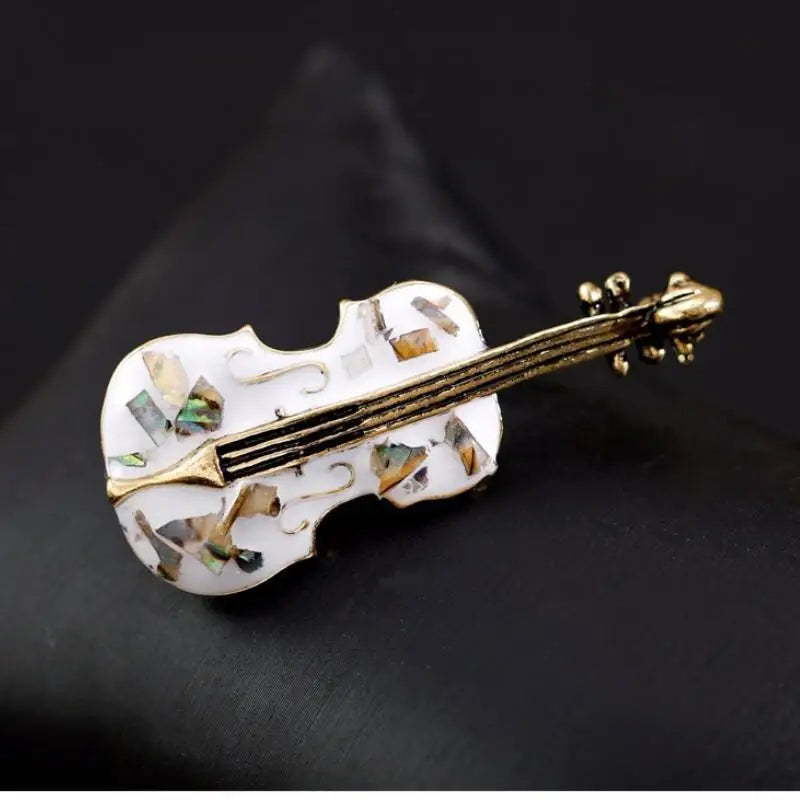 Vintage Rhinestone Musical Brooch Pin – Guitar, Cello & Violin Rhinestone Brooch Pin Babs