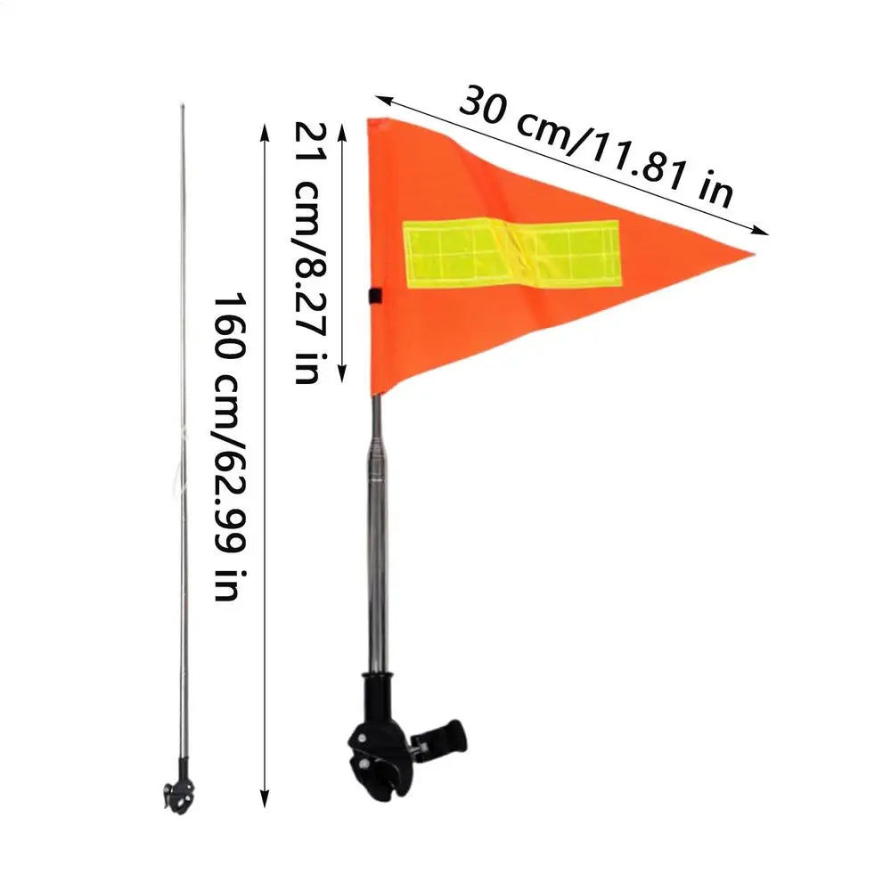 Reflective Bike Safety Flag with Pole – High Visibility Bike Safety Flag Babs 1pcs
