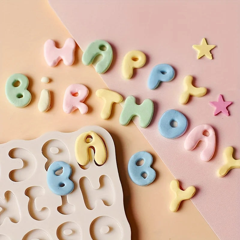 Alphanumeric Fondant Silicone Mold – 3D Letters & Numbers Fondant Silicone Mold Babs