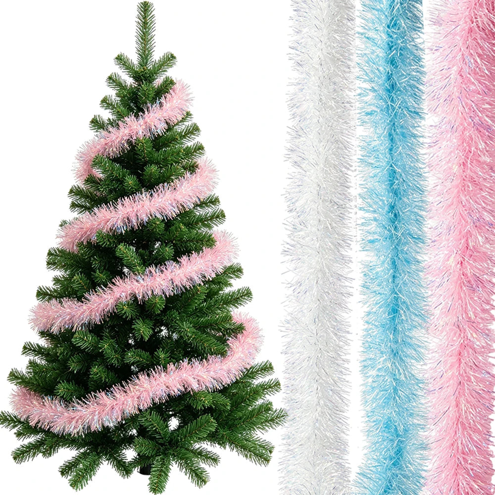 2M Shiny Tinsel Garland – Blue, White & Pink Party Decor Tinsel Party Garland Babs