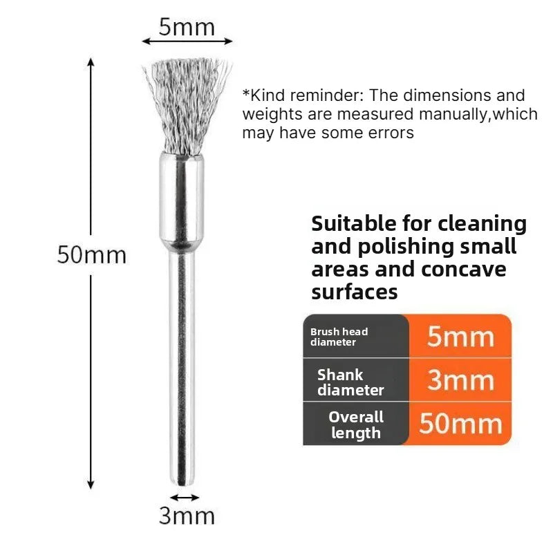 10pcs Steel Wire Polishing Brushes for Dremel & Mini Drill Rotary Tool Brushes Babs