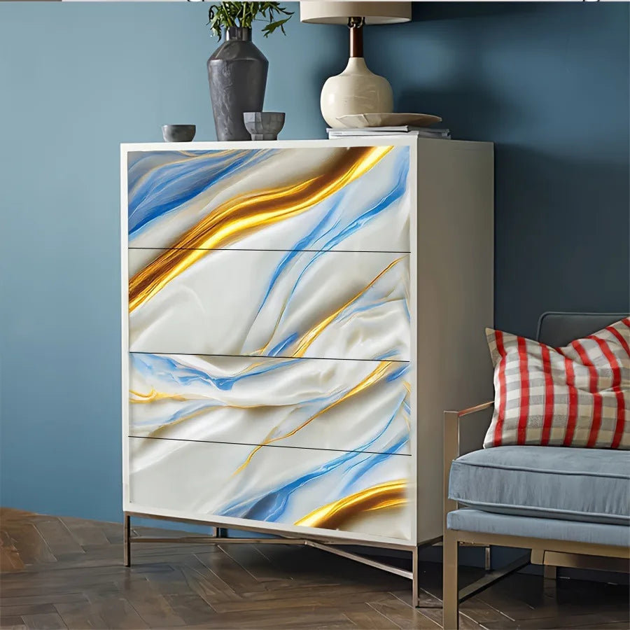 Foil Marble Contact Paper Self-Adhesive Waterproof Wall Sticker Peel & Stick Wallpaper Babs