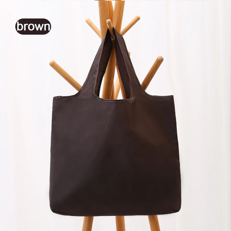Big Capacity Foldable Reusable Shopping Bag | Eco Tote Reusable Tote Bag Babs Brown 53X38X10cm