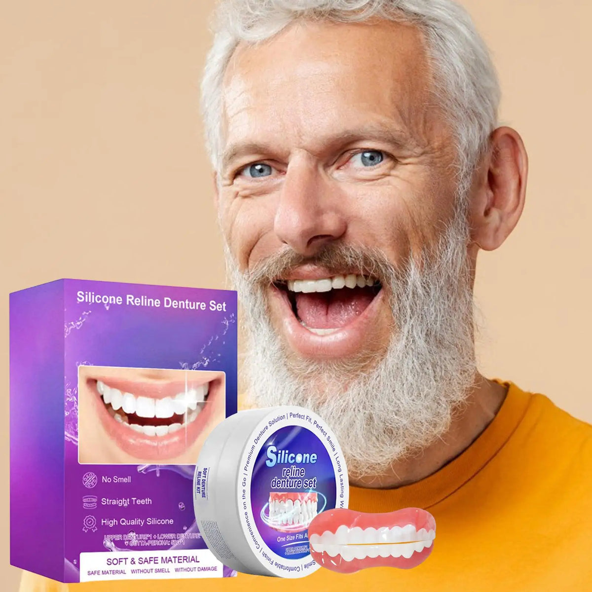 Silicone Denture Reliner Kit – Upper & Lower Set with Glue Denture Reliner Kit Babs